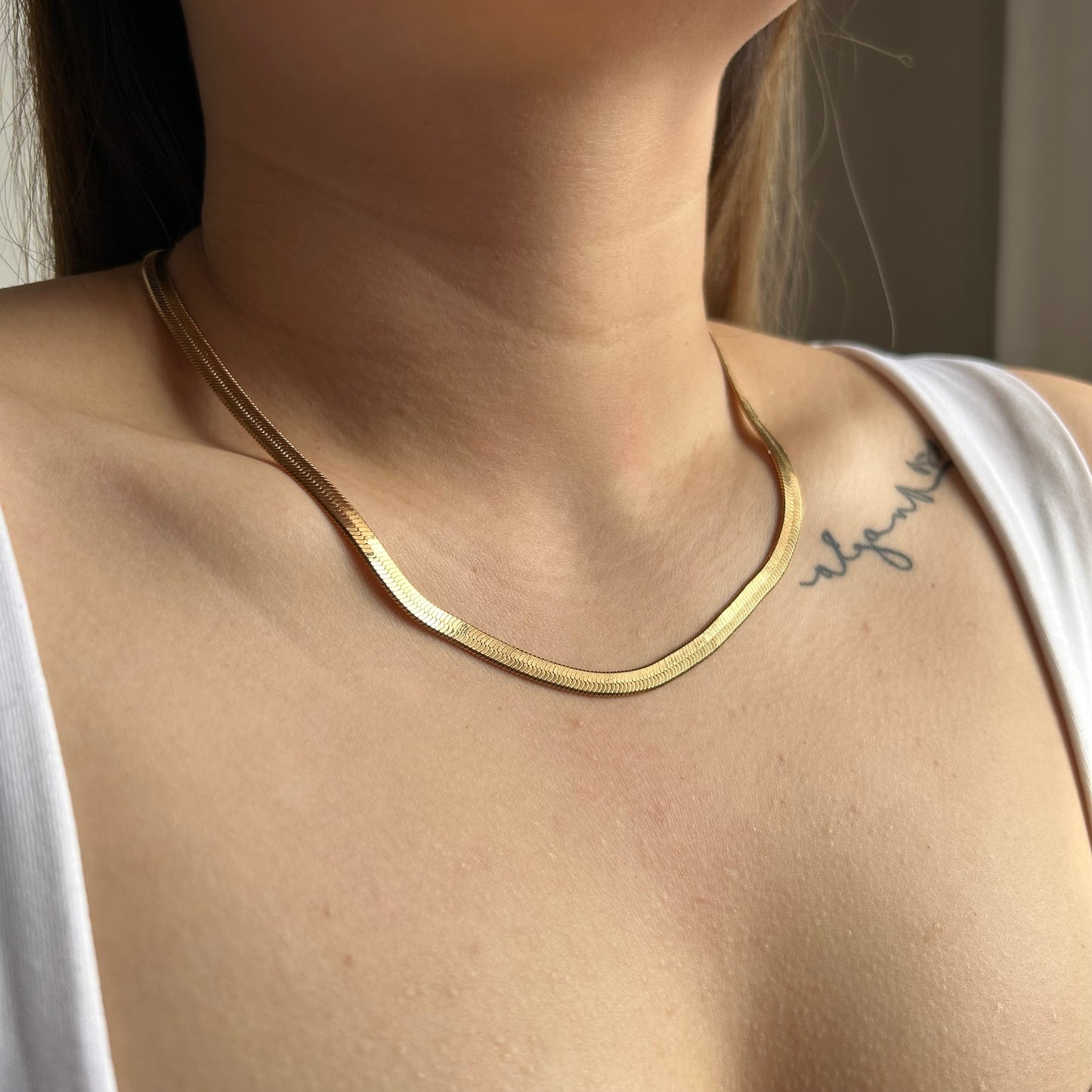 Bold Herringbone Chain Necklace