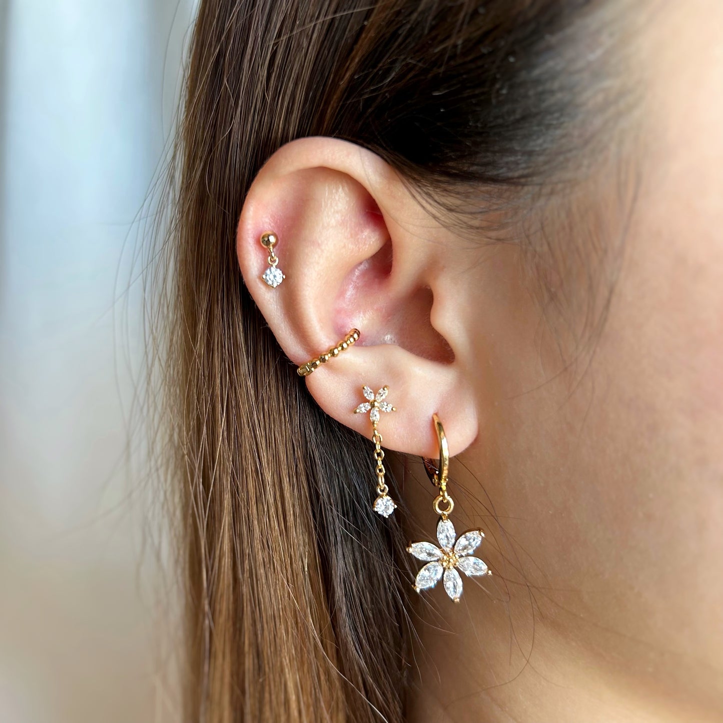 Mini Flower Drop Earrings